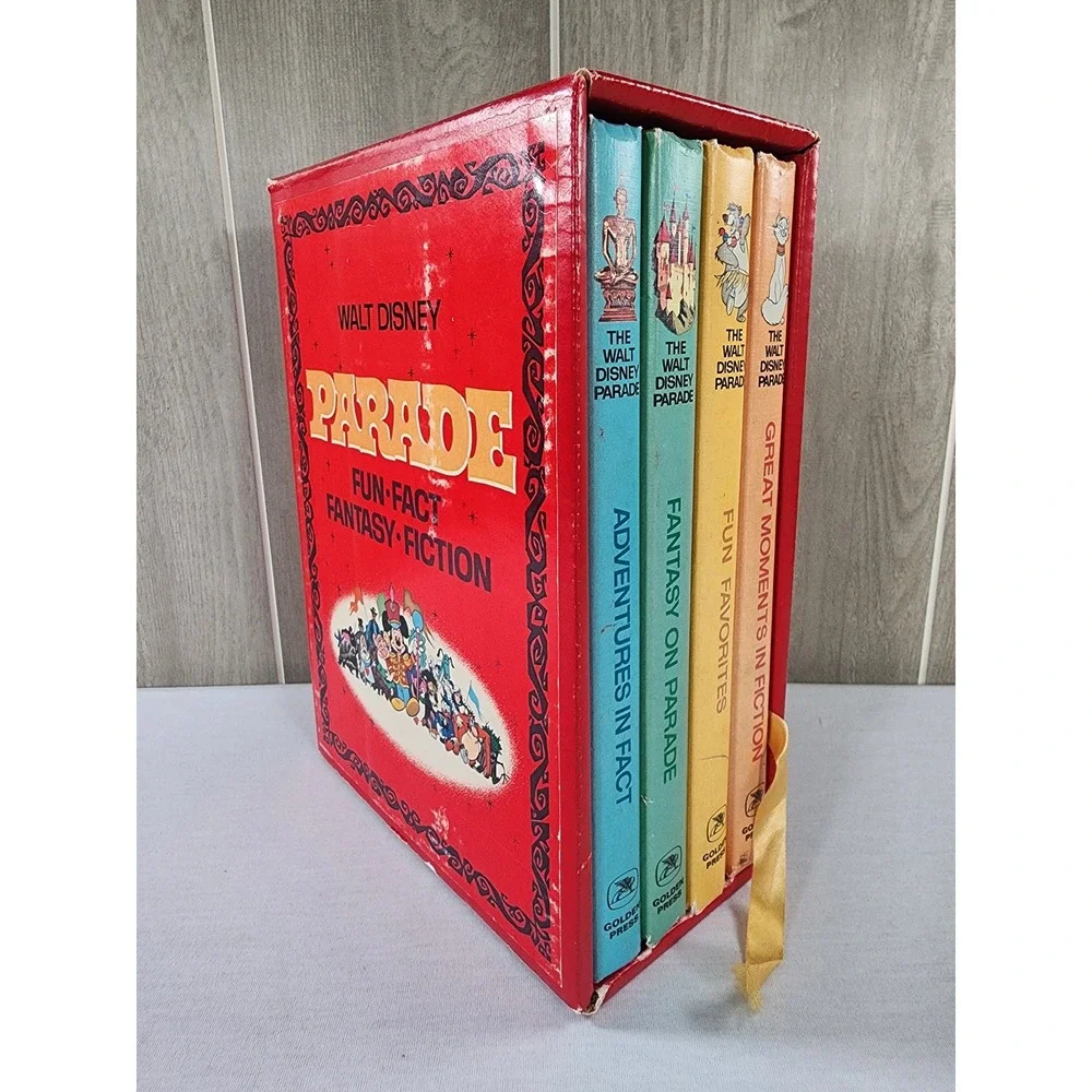 Walt Disney Parade 4 Volume Boxed Book Set  Vintage 1970 Golden Press Hardcover